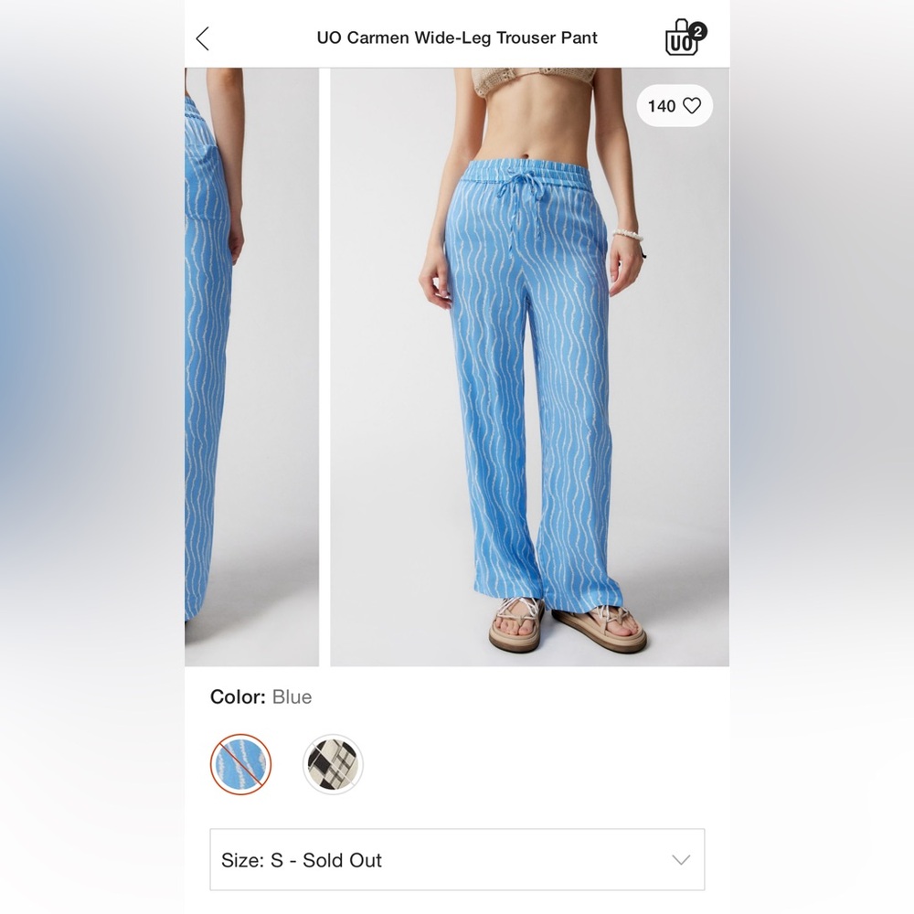 URBAN OUTFITTERS Carmen Wide Leg Trouser